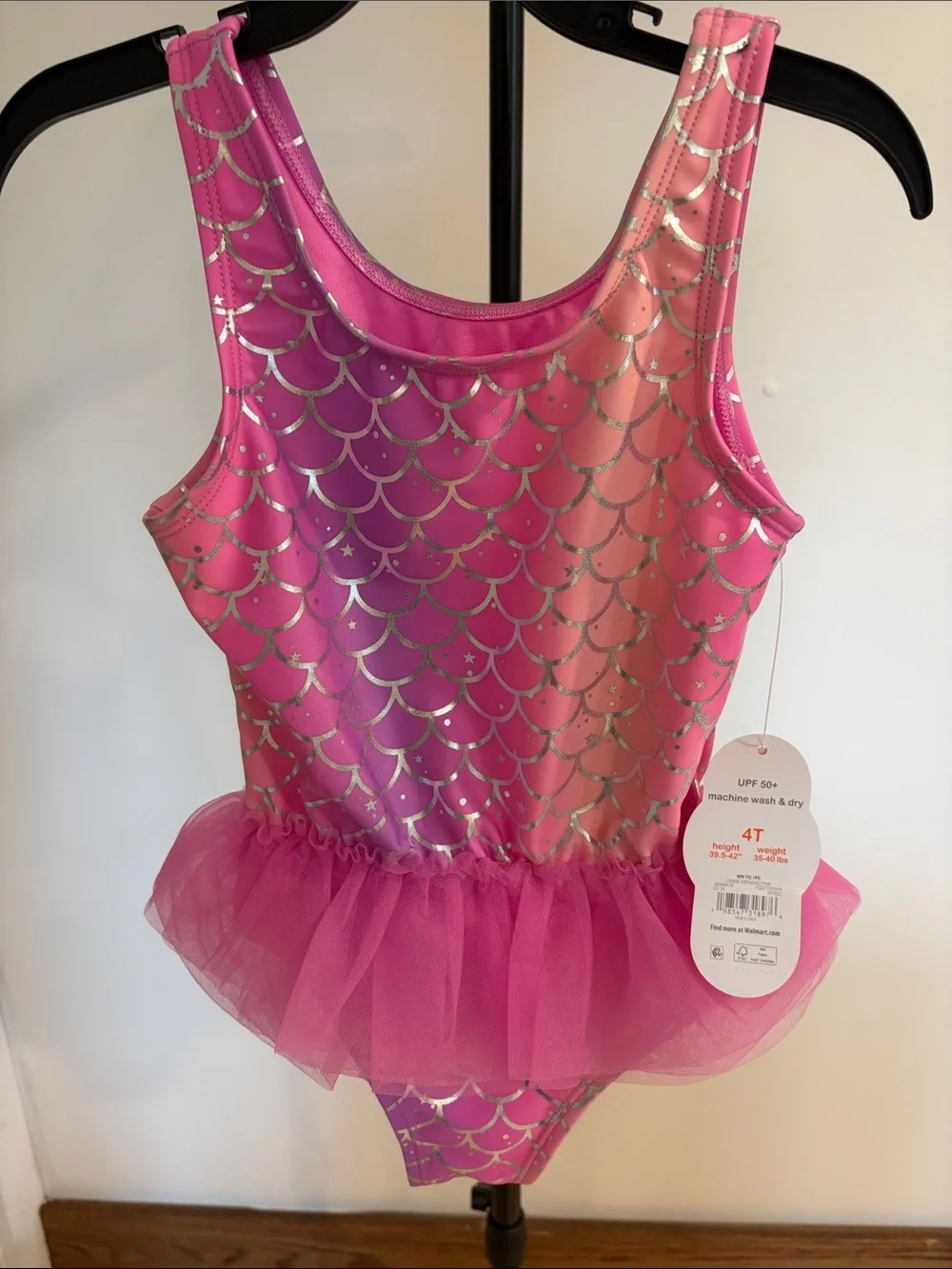 Girls' Pink Mermaid Tutu Swimsuit NWT size 4T